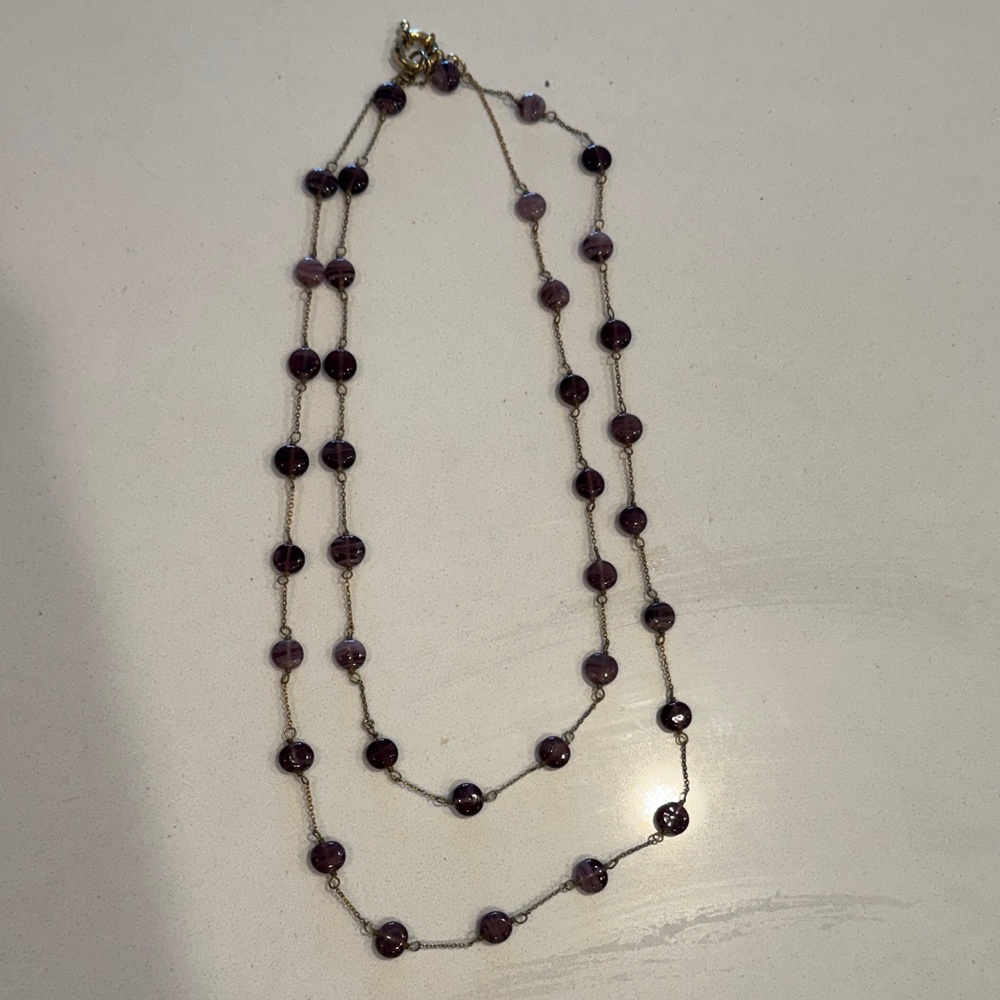 Banana Republic Purple Beaded Necklace